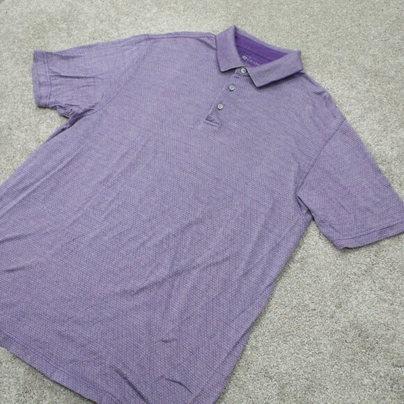 Jos A Bank Leadbetter Golf Polo Shirt Mens Large Purple 100% Cotton S/S Pullover - Picture 3 of 10